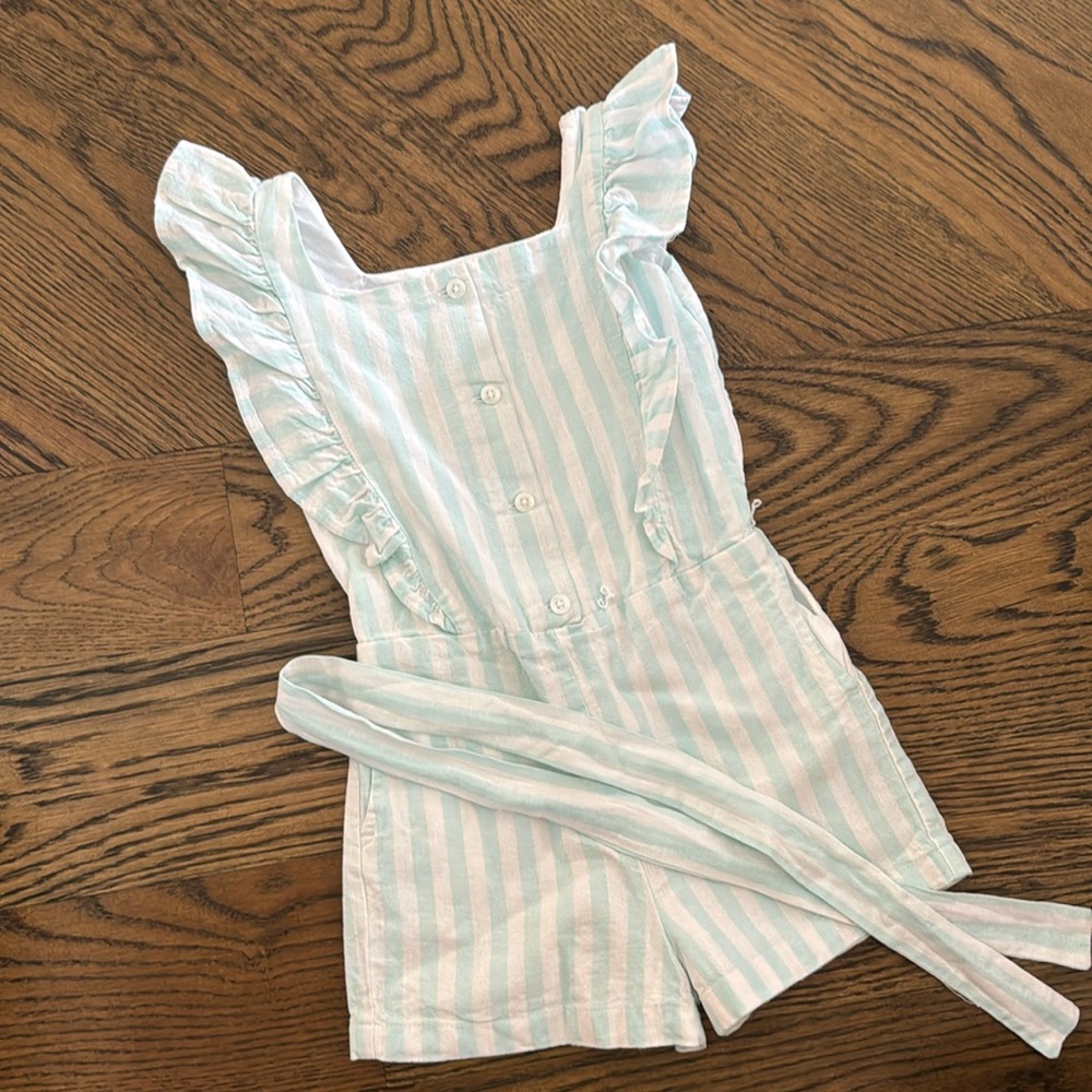 Blue and white stripe romper